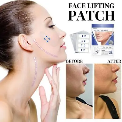 40pcs Invisible Face Lifter Tape Instant Face Lift Face V Stickers>`~ Thin Q8L9 • £1.91